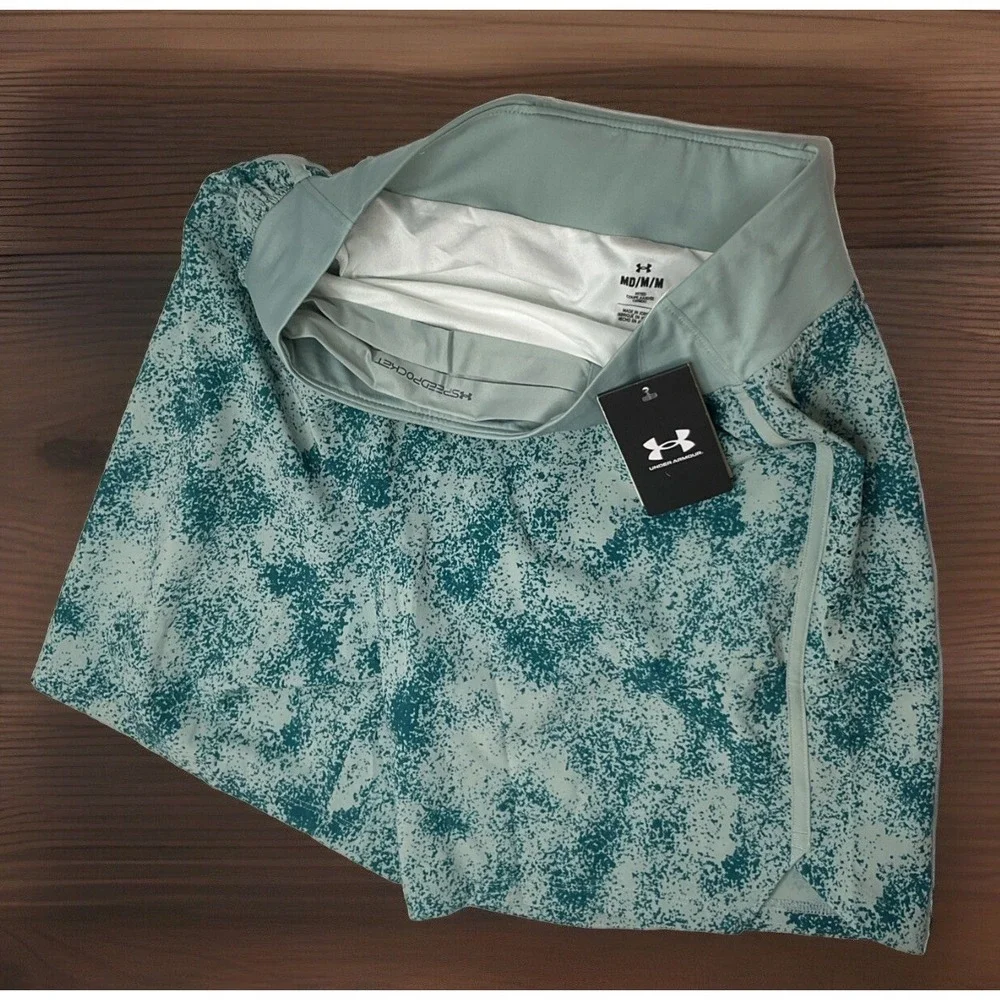 Under Armour Shorts 7'' Speedpocket Printed Running 1379694-781 Men Sz‎ M NWT